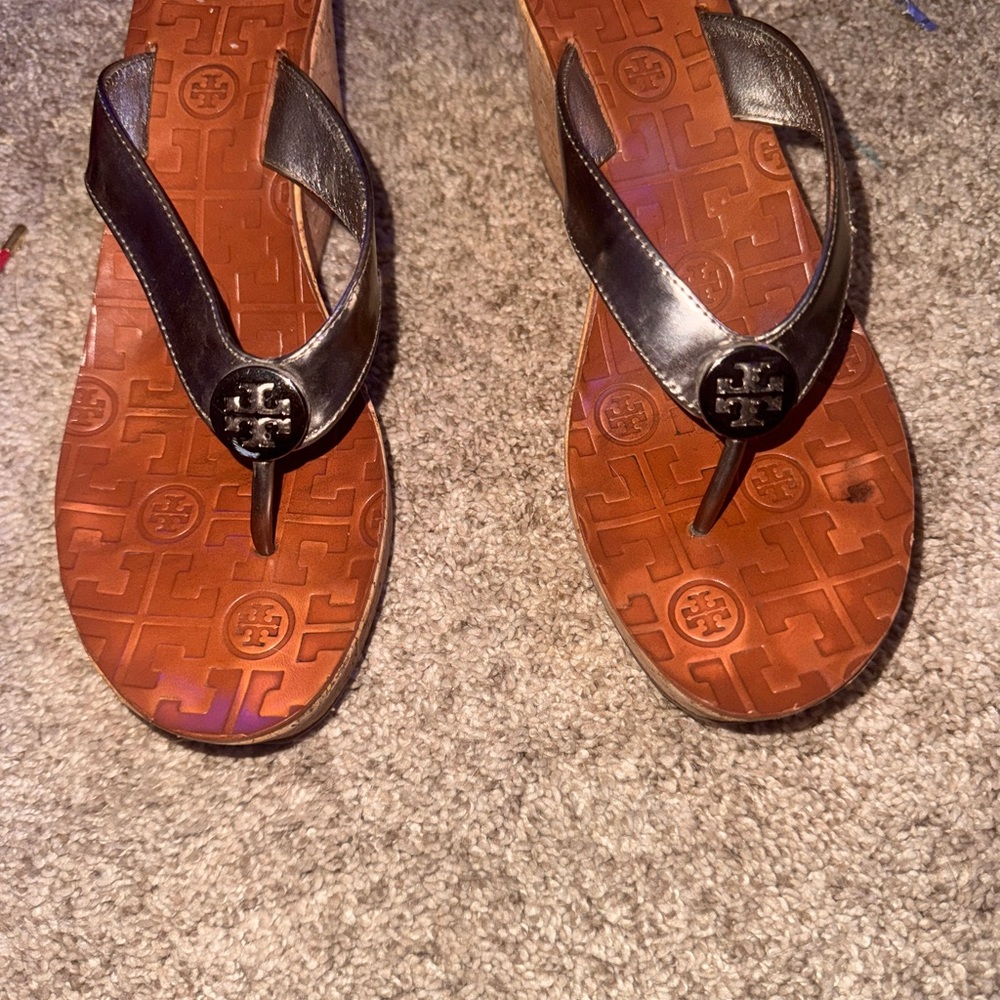 Tory Burch Black Leather Sandals